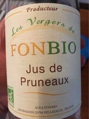 Les Vergers De Fonbio Jus de Pruneaux packshot