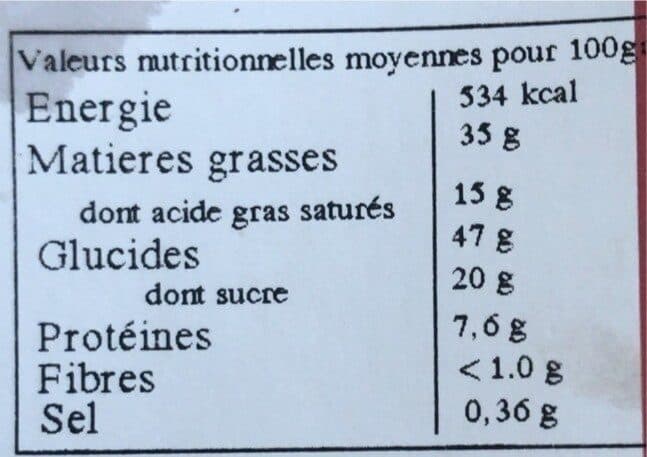 Open Food Facts Pâtisserie libanaise surfine packshot