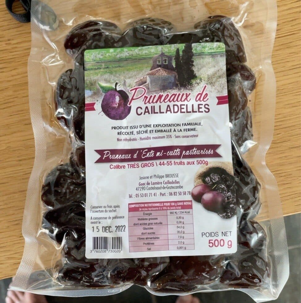 Open Food Facts Pruneaux de cailladelles packshot