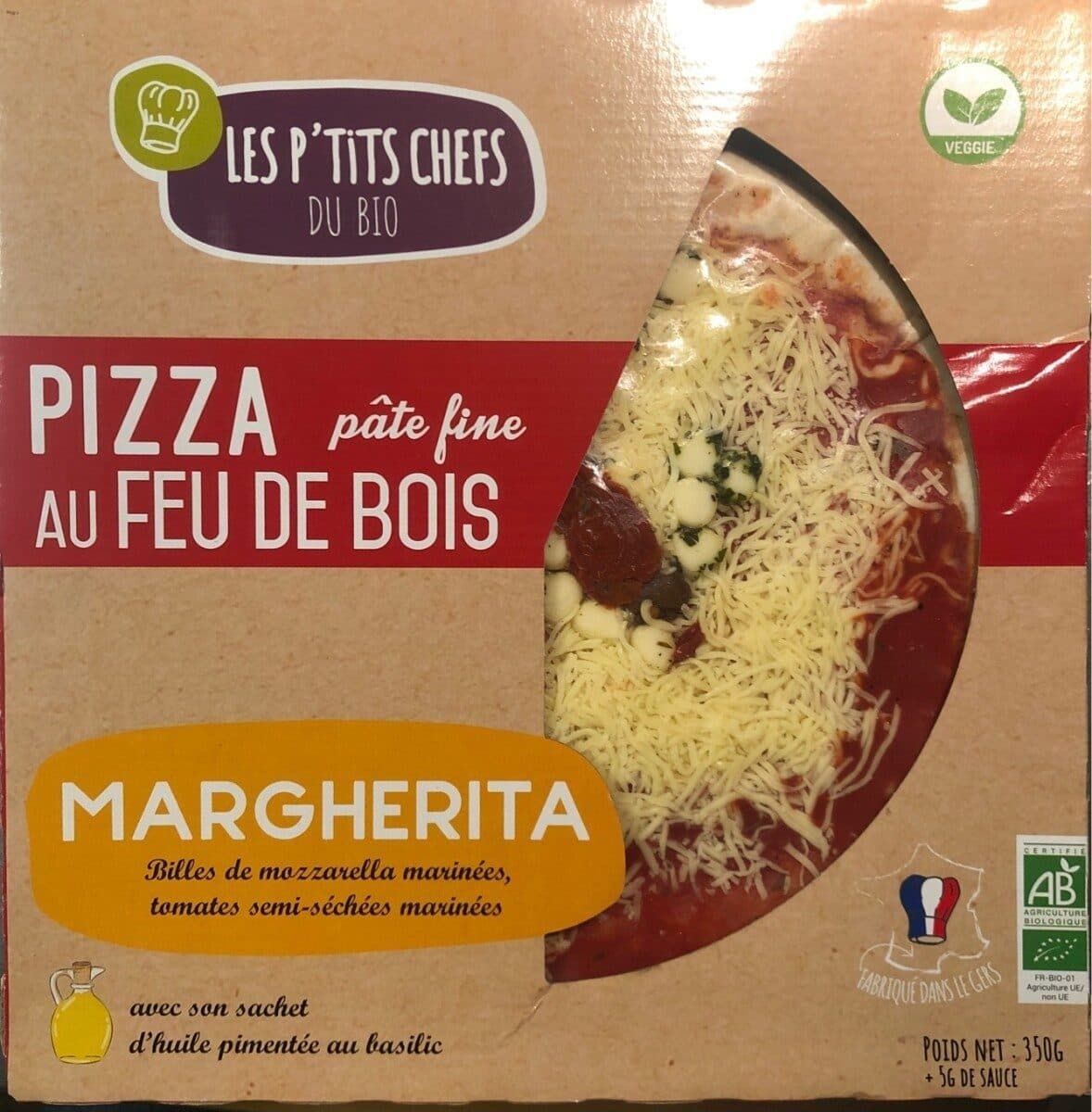LES P'TITS CHEFS DU BIO Pizza Margherita cuite au feu de bois packshot