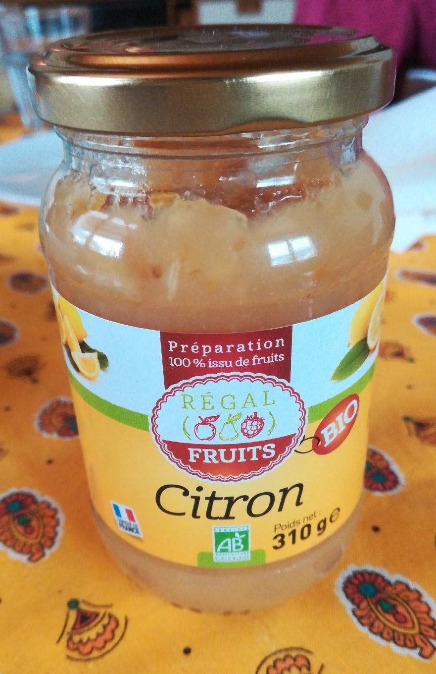 Régal Fruits Confiture citron bio packshot