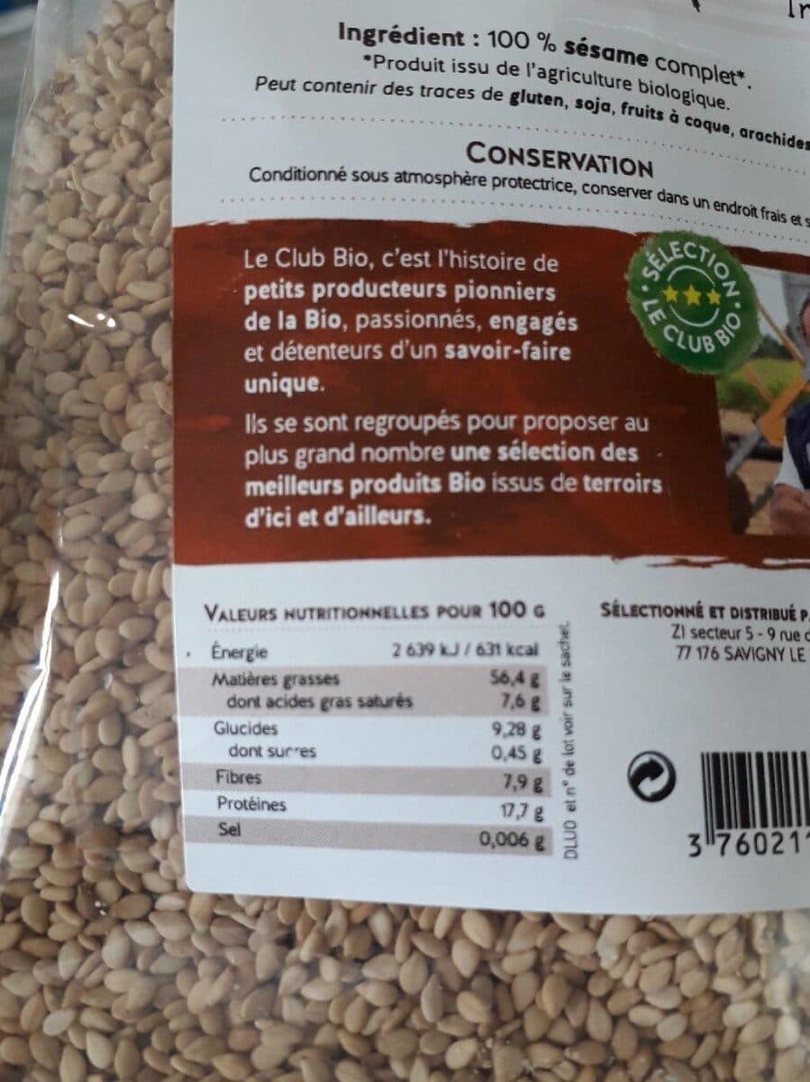 bio par nature Sésame blond complet toasté packshot