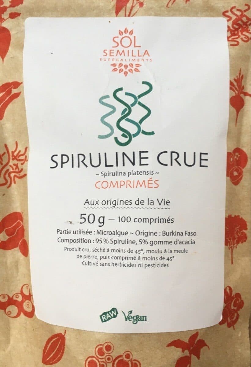 Sol Semilla superaliments Spiruline Crue 100 Comprimés Sol Semilla packshot