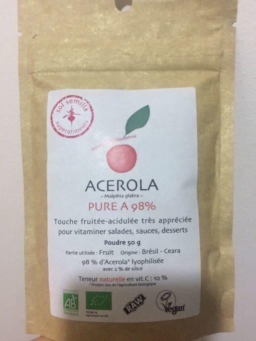 Sol semilla Acerola En Poudre Bio - 50G - Sol Semilla packshot