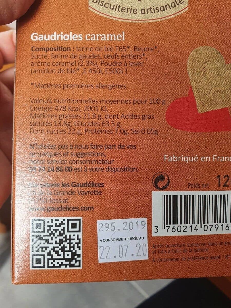 Les Gaudélices Gaudrioles Caramel packshot
