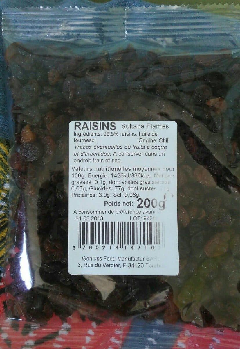 Open Food Facts Raisin packshot