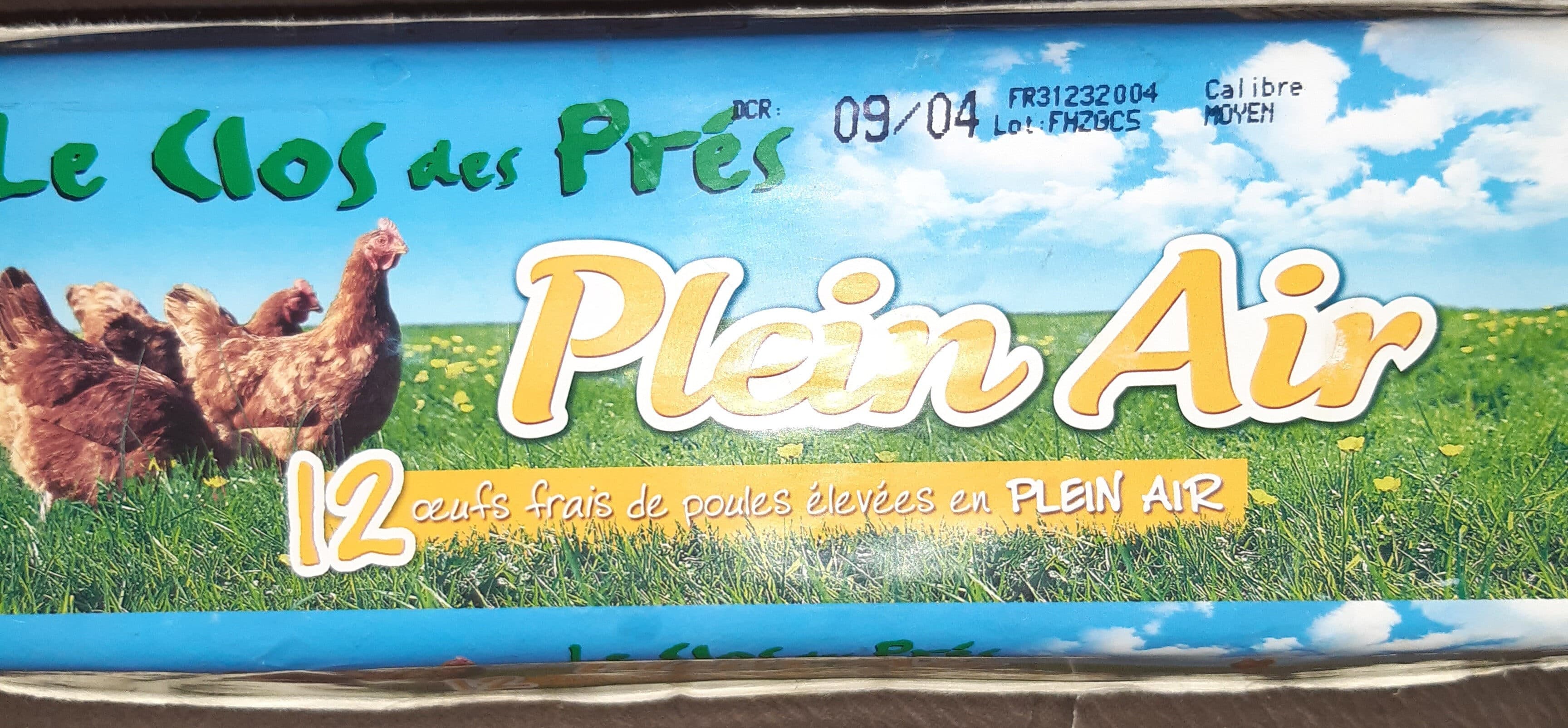 Open Food Facts 12 Oeufs Frais De Poules élevées En Plein Air packshot