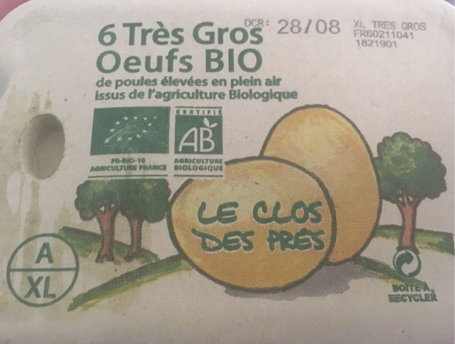 Le clos des près Tres gros oeuf bio packshot