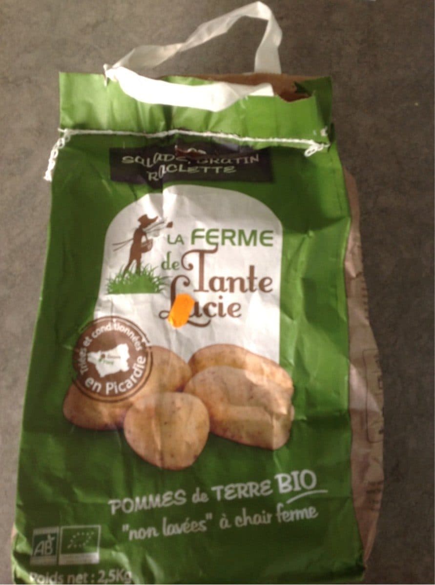 La Ferme de Tante Lucie Pommes de terre bio "non lavées" à chair ferme packshot