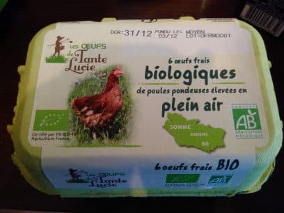 Les œufs de Tante Lucie Œufs frais biologiques packshot