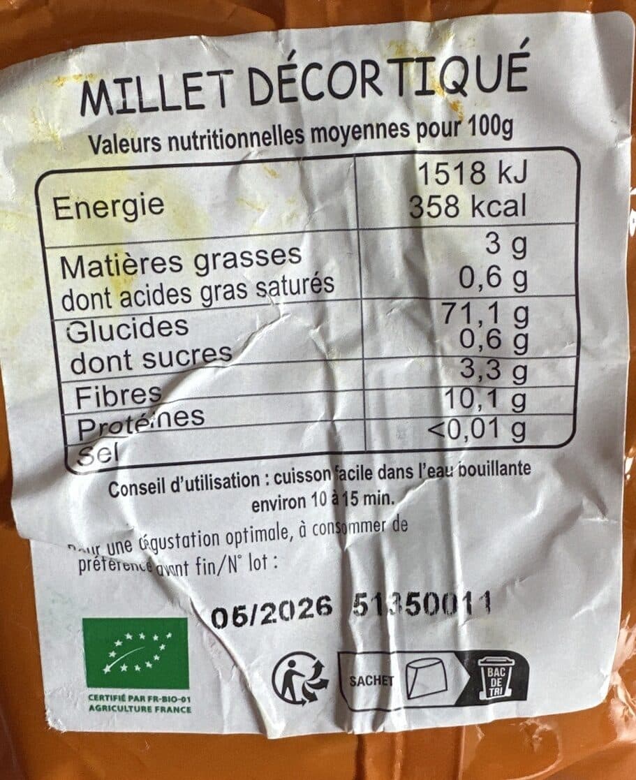 Graines d'Alisa Millet décortiqué packshot