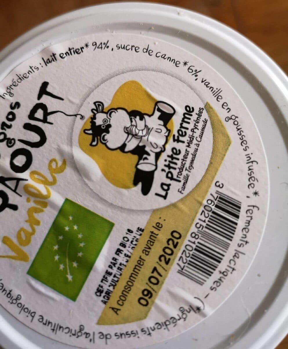 la p'tite ferme Le gros yaourt vanille packshot