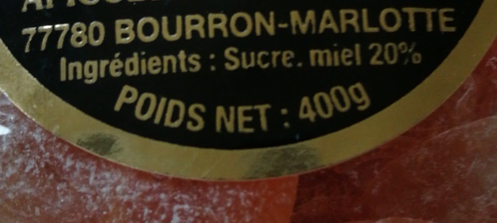 Open Food Facts Bonbons Miel packshot