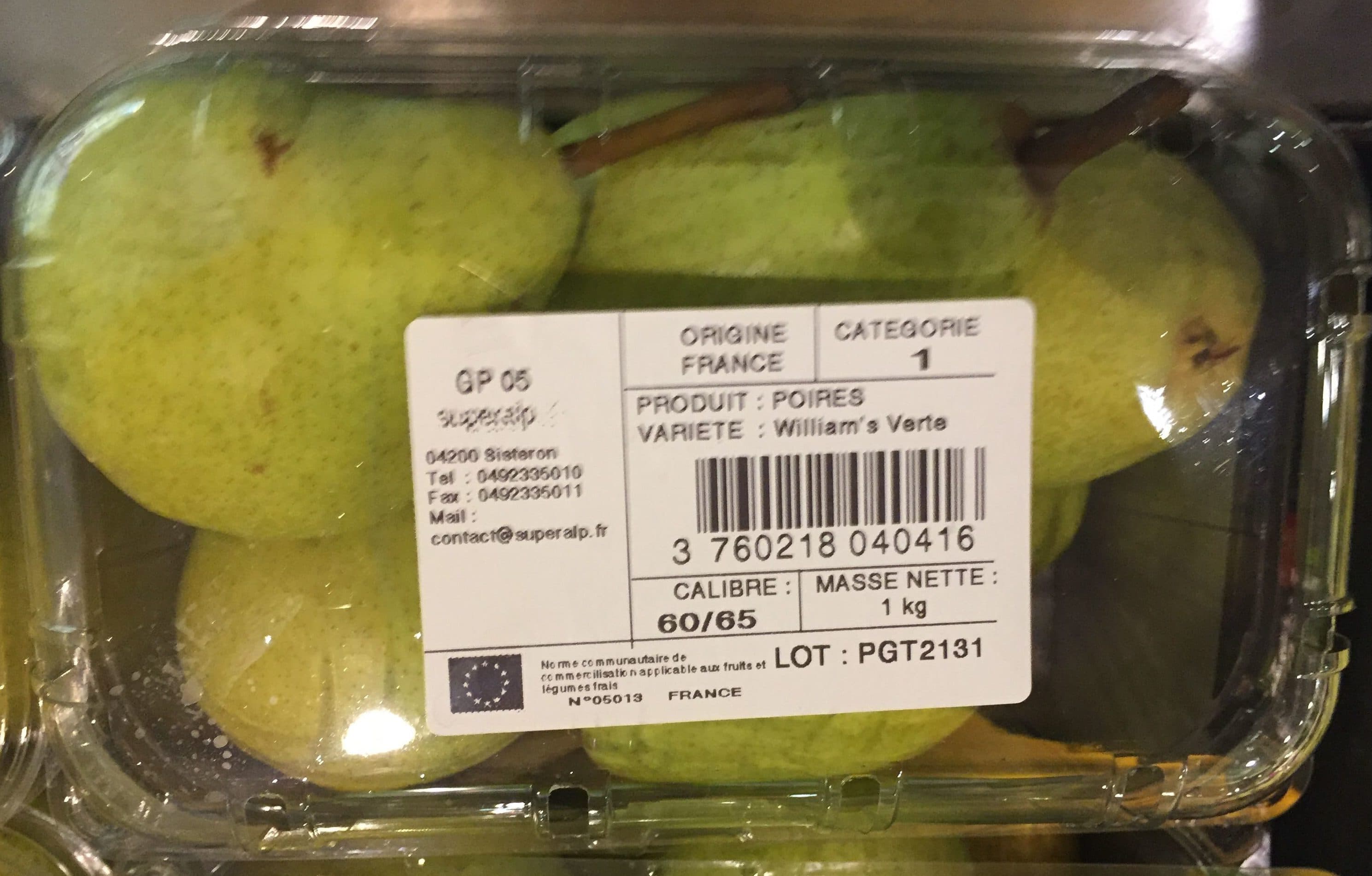 Sans marque Poires packshot