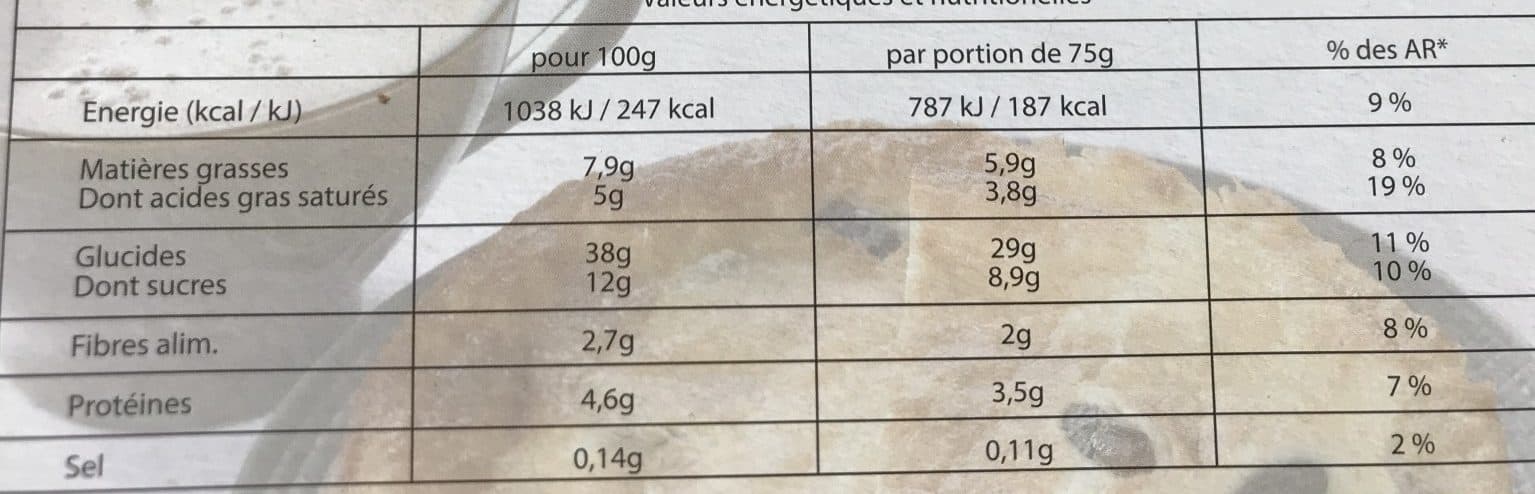 Note Sucrée Far Breton aux Pruneaux packshot