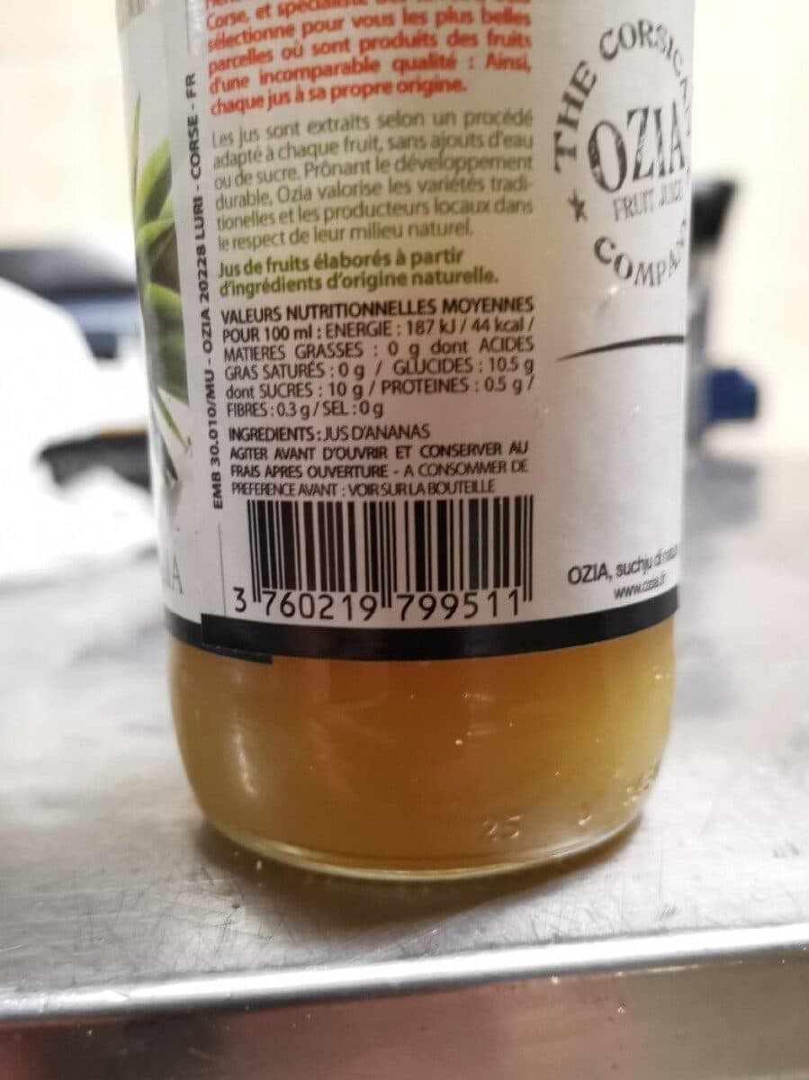 Ozia Pur jus d’ananas packshot