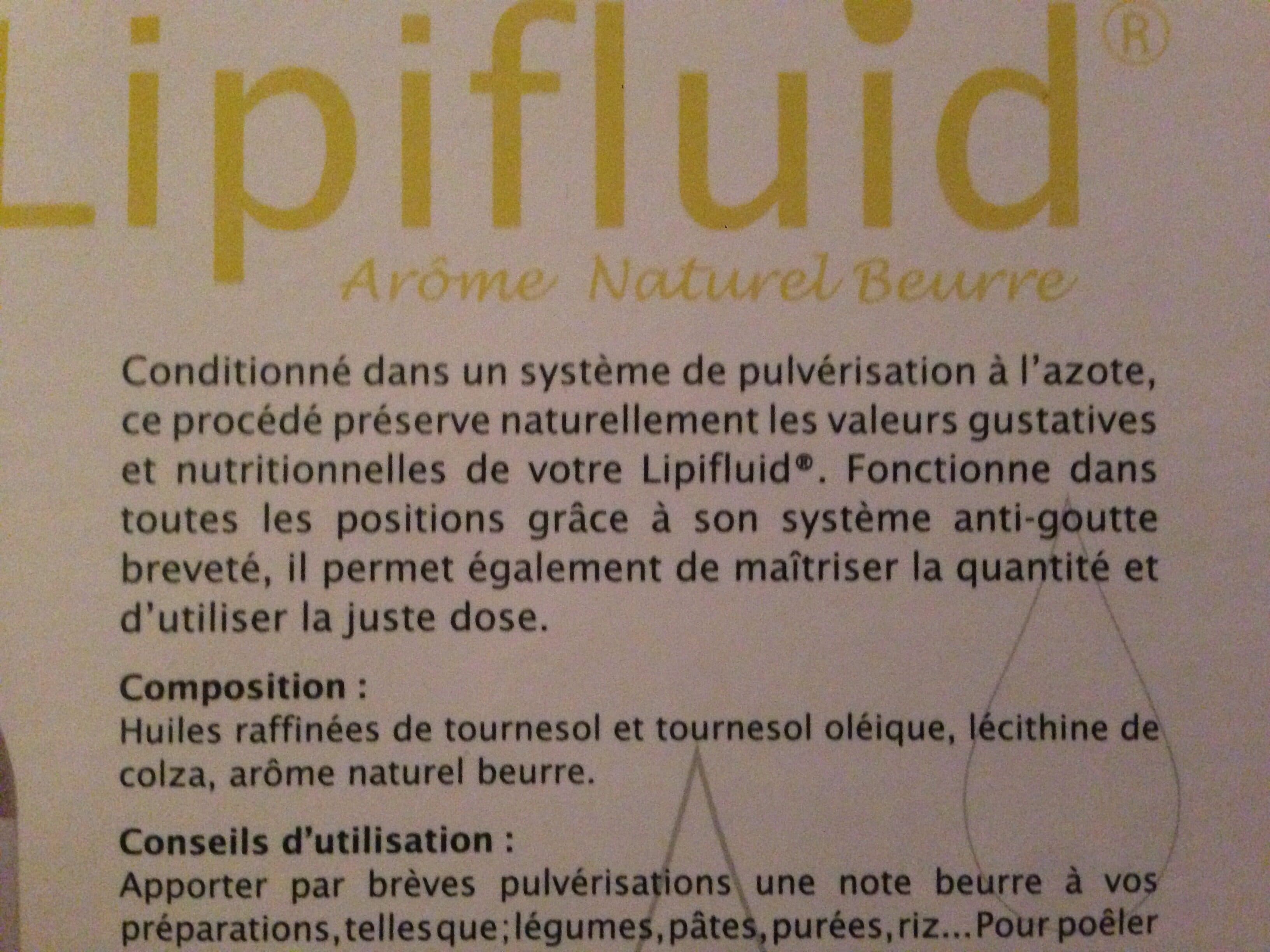 Food Ingredients Lipifluid Arôme Naturel Beurre - 300 ML packshot