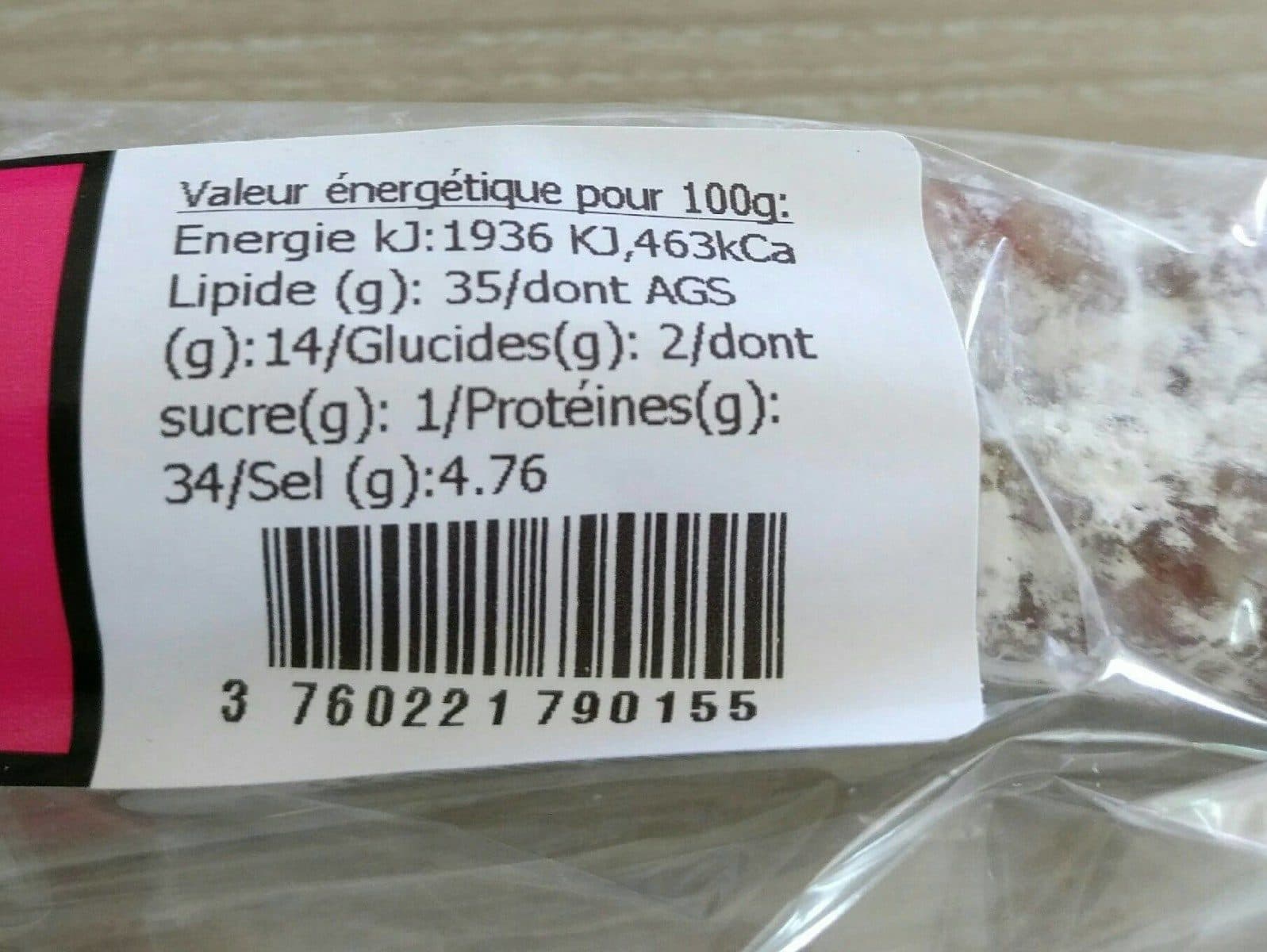 Open Food Facts Saucisson sec packshot