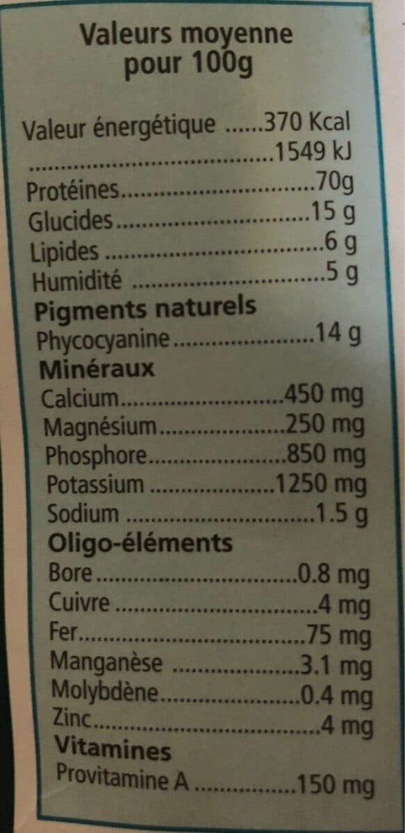 Open Food Facts Crubio La Spiruline En Paillettes Artisa packshot