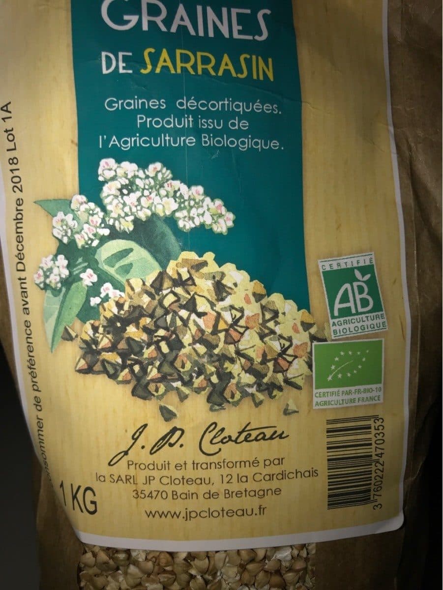 JP Cloteau Graines de Sarrasin Issu de l'Agriculture Biologique packshot