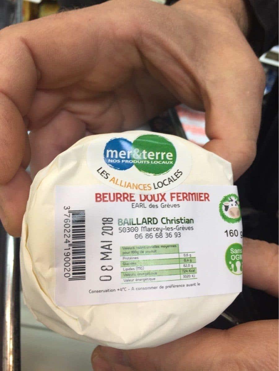 Open Food Facts Beurre doux fermier packshot