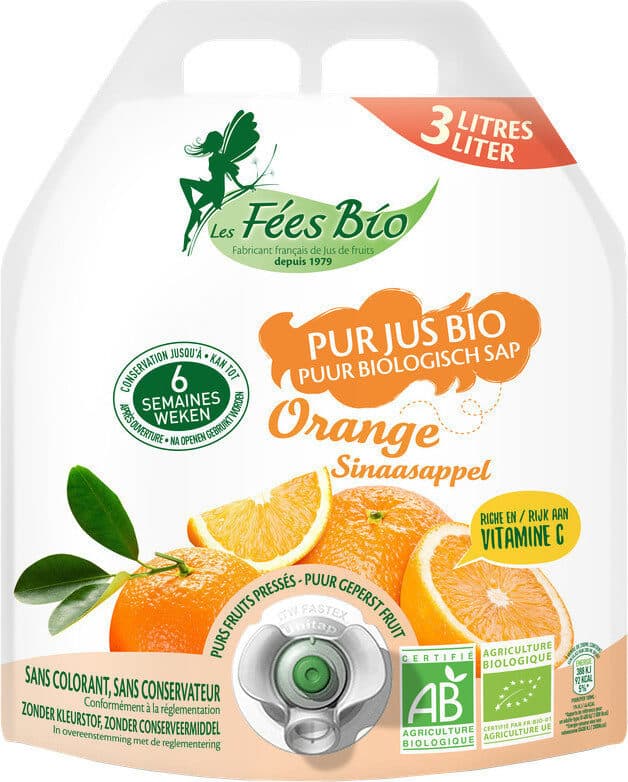 Les Fées Bio Pur jus orange bio packshot