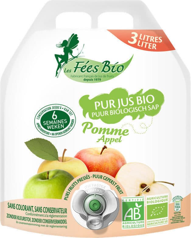 Les Fées Bio Pur jus pomme bio packshot