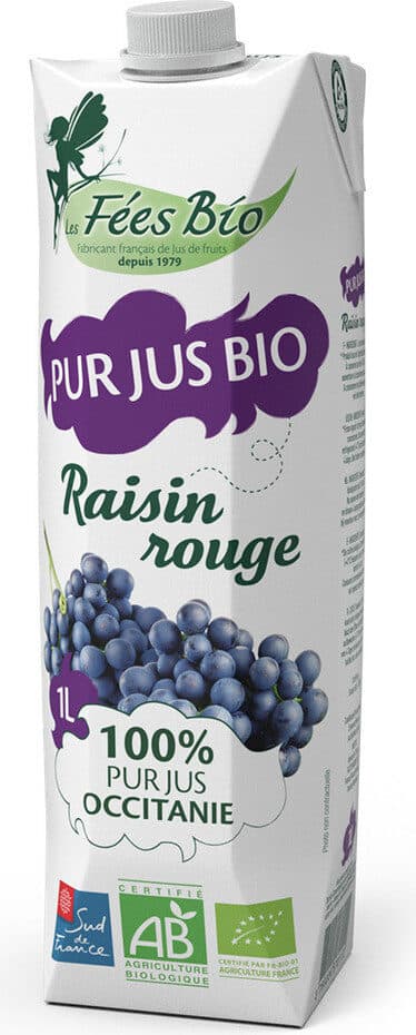 Les fées bio Pur jus de raisin bio 100% occitanie packshot