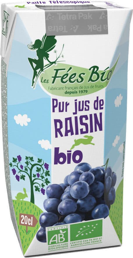 Les Fées Bio Pur jus de raisin bio packshot
