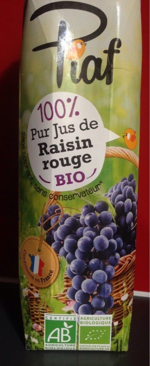 Piaf Pur de raisin rouge bio packshot