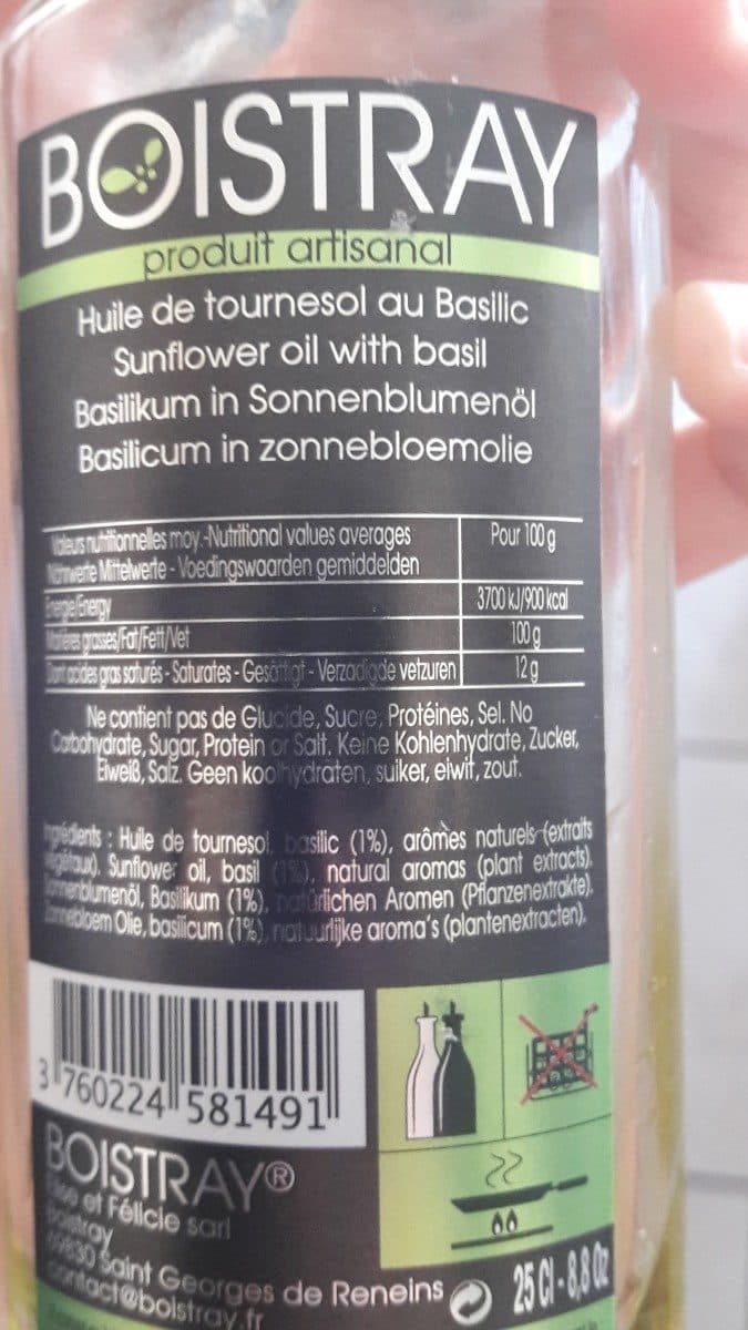 Open Food Facts Huile Au Basilic packshot