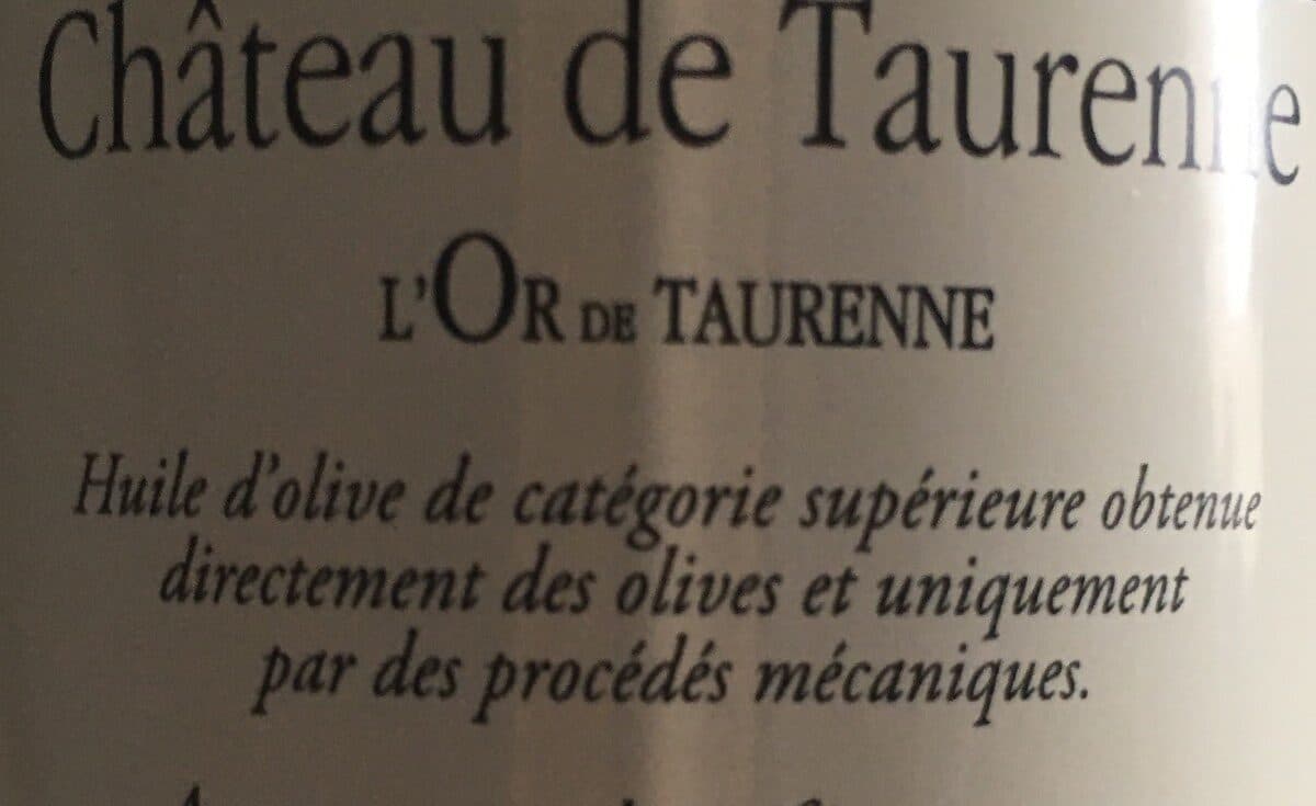 L'Or de Taurenne Huile d'olive de Provence A.O.C packshot