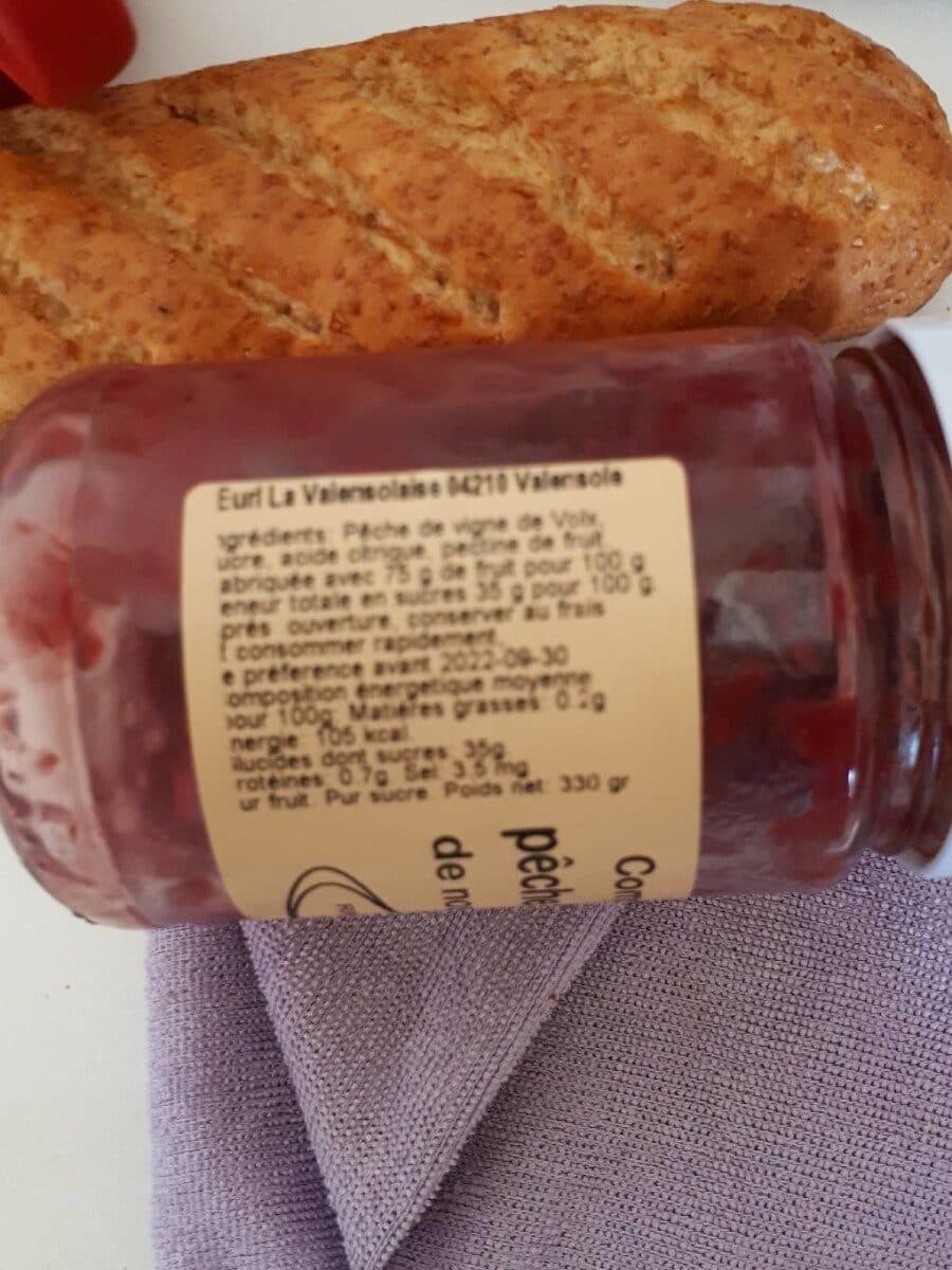Open Food Facts Compote de pêche de vigne packshot