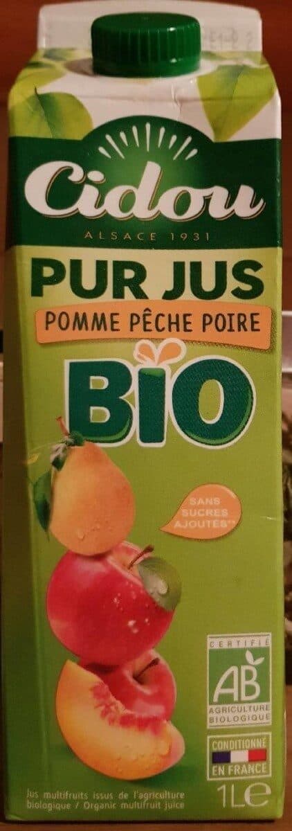 Cidou pur jus pomme pêche poire packshot