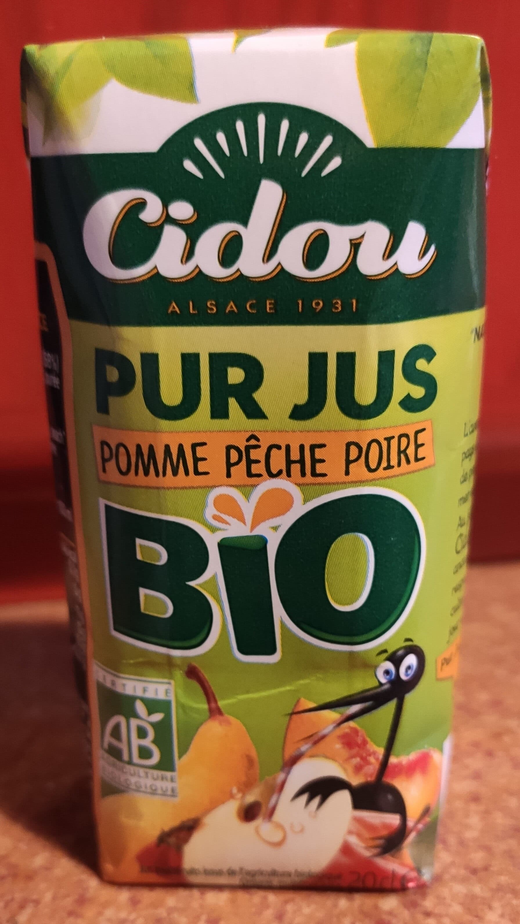 Cidou Pur Jus Pomme Pêche Poire Bio packshot