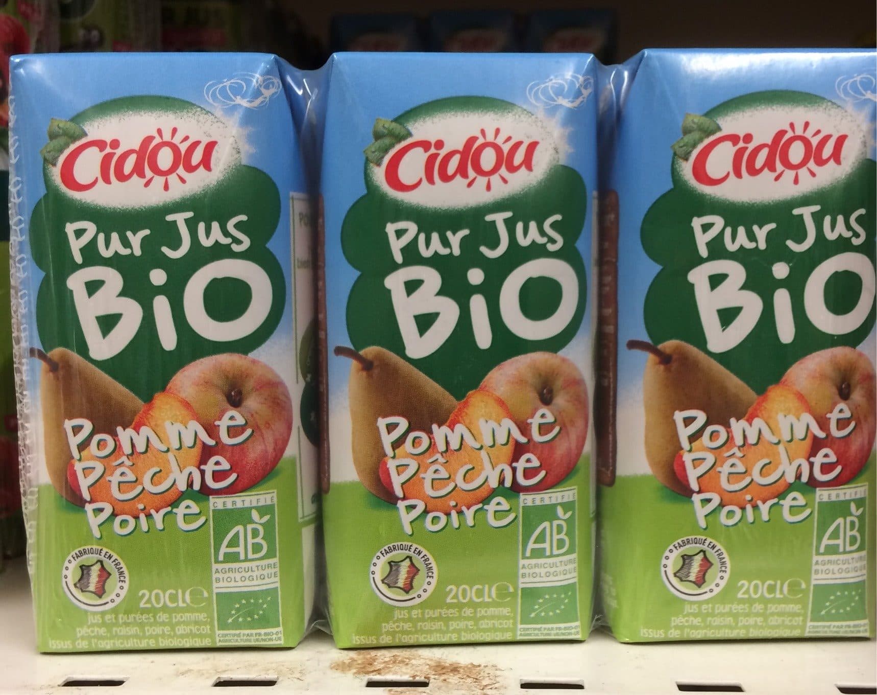 Cidou Pur jus pomme - pêche - poire packshot