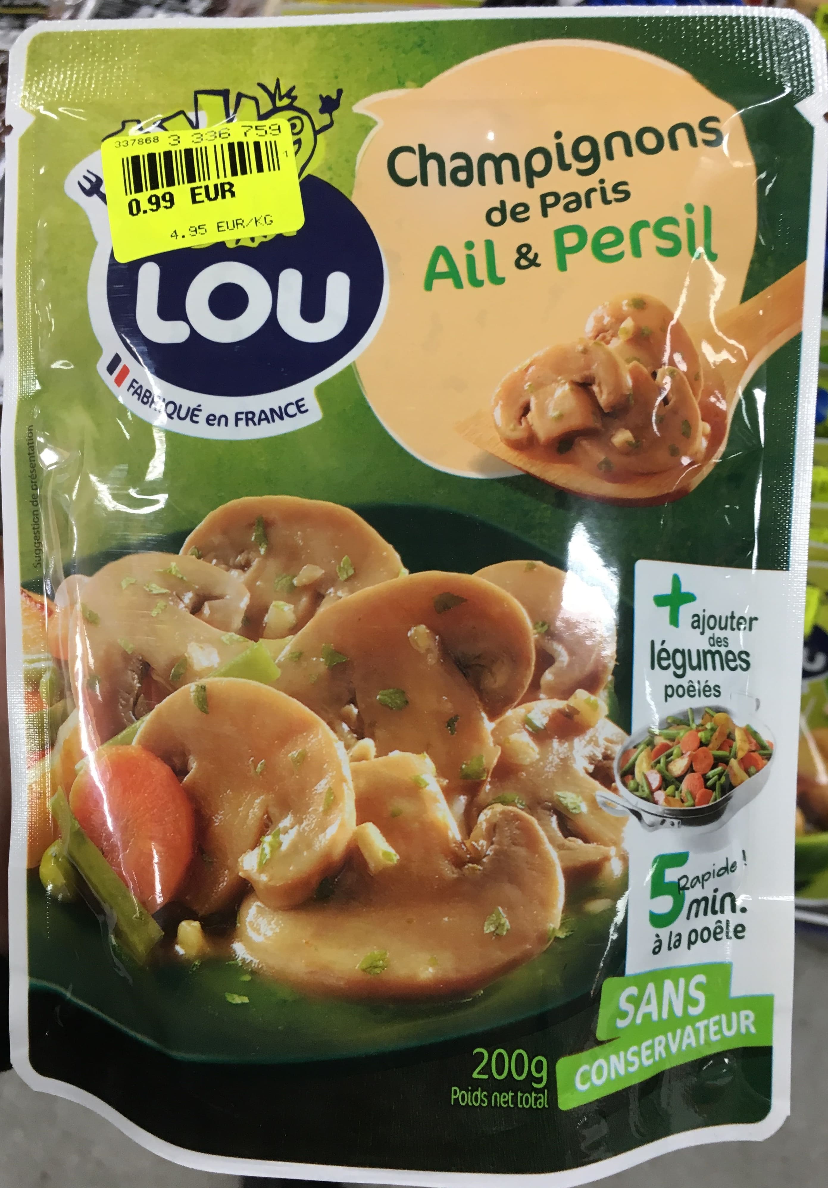 Lou Champignons de Paris Ail & Persil packshot
