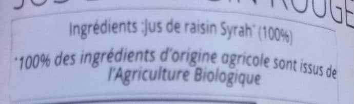 Si Bio Jus Raisin Rouge Syrah 25 CL Sibio Bio packshot