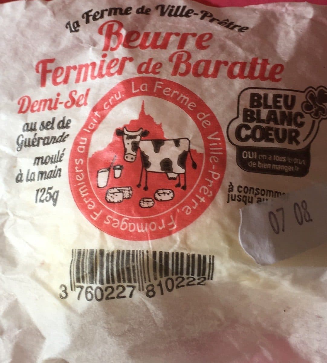 Open Food Facts Beurre fermier de barrate packshot