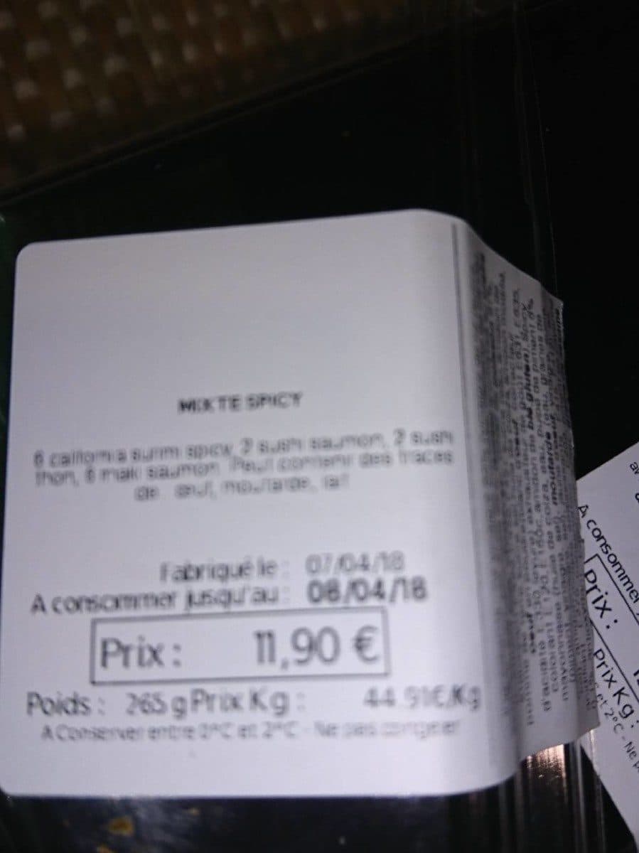 Open Food Facts Sushi packshot