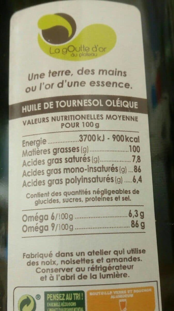 La Goutte d'Or Huile tournesol oléique packshot