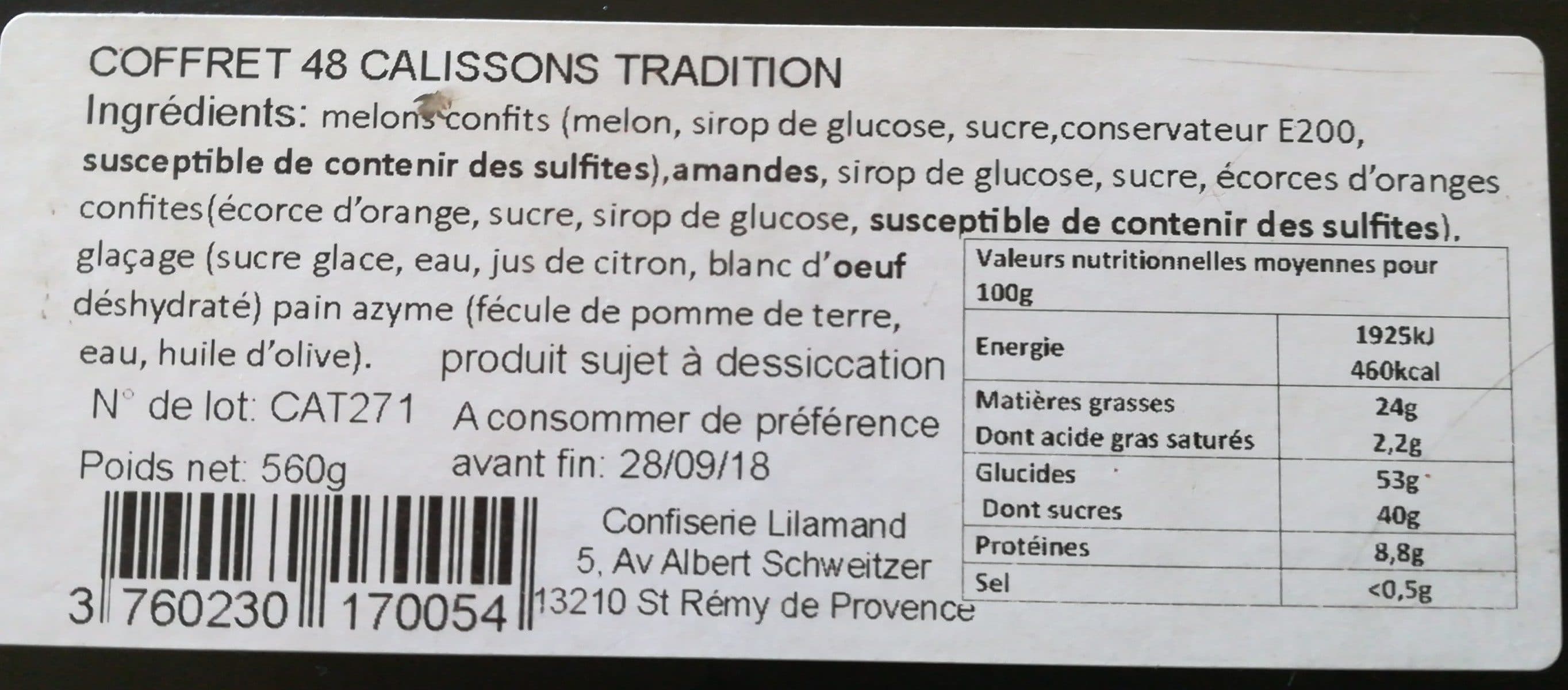 Lilamand Coffret 48 calissons tradition packshot