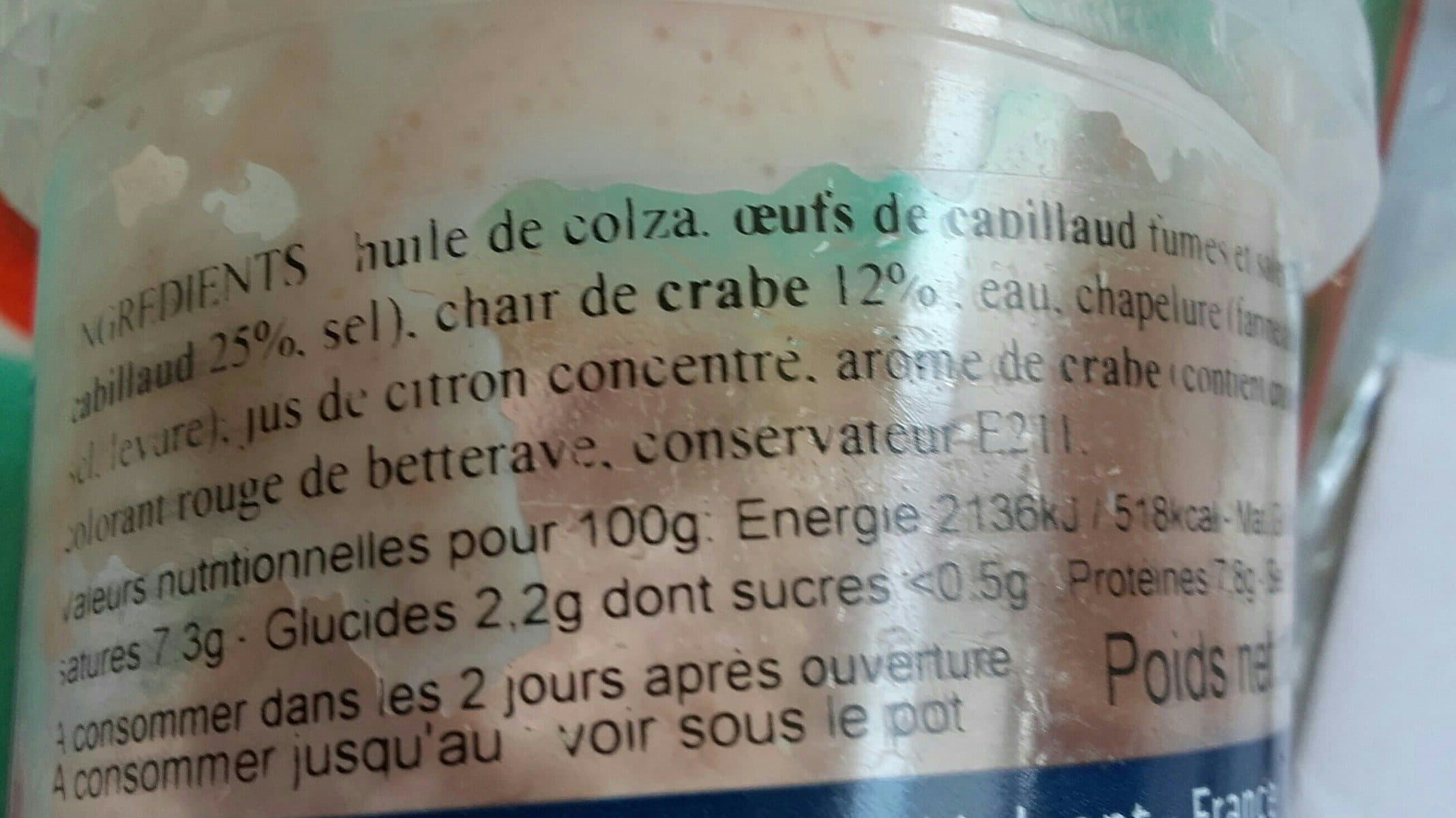 Open Food Facts Tarama au crabe packshot
