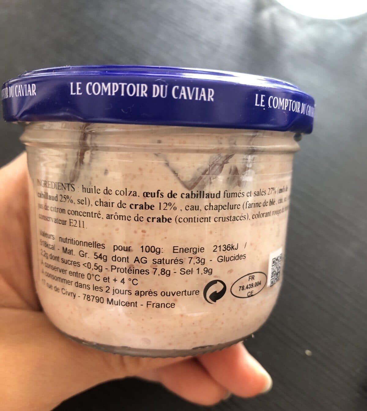 Open Food Facts Tarama au crabe packshot