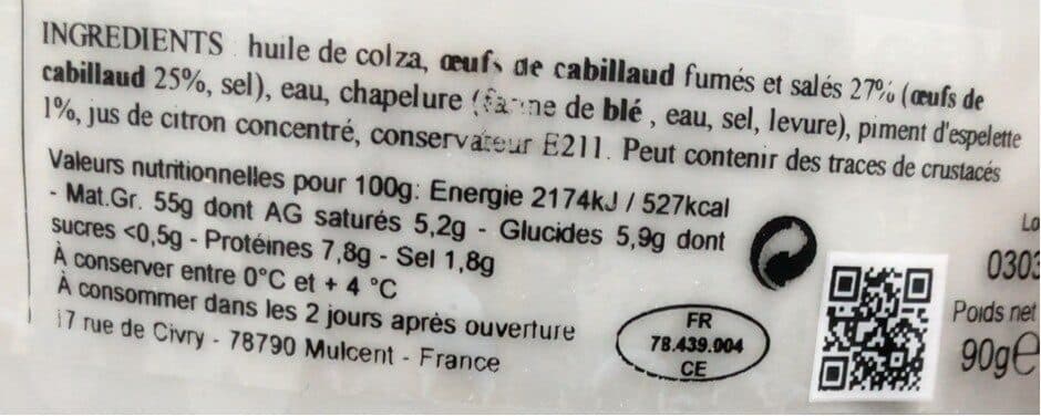 Open Food Facts Tarama au piment d espelette packshot