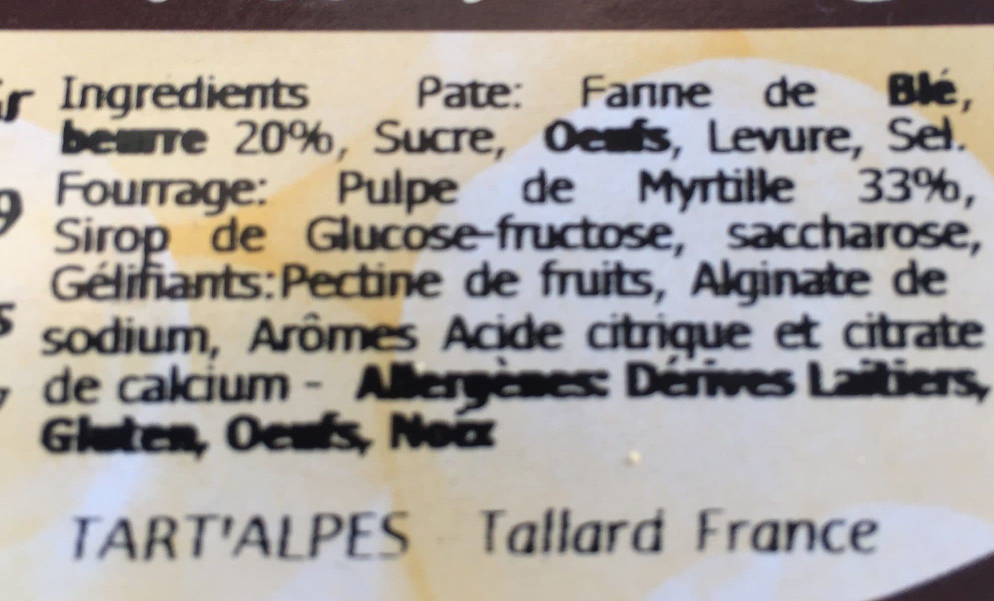 Open Food Facts Tarte des alpes Myrtille packshot
