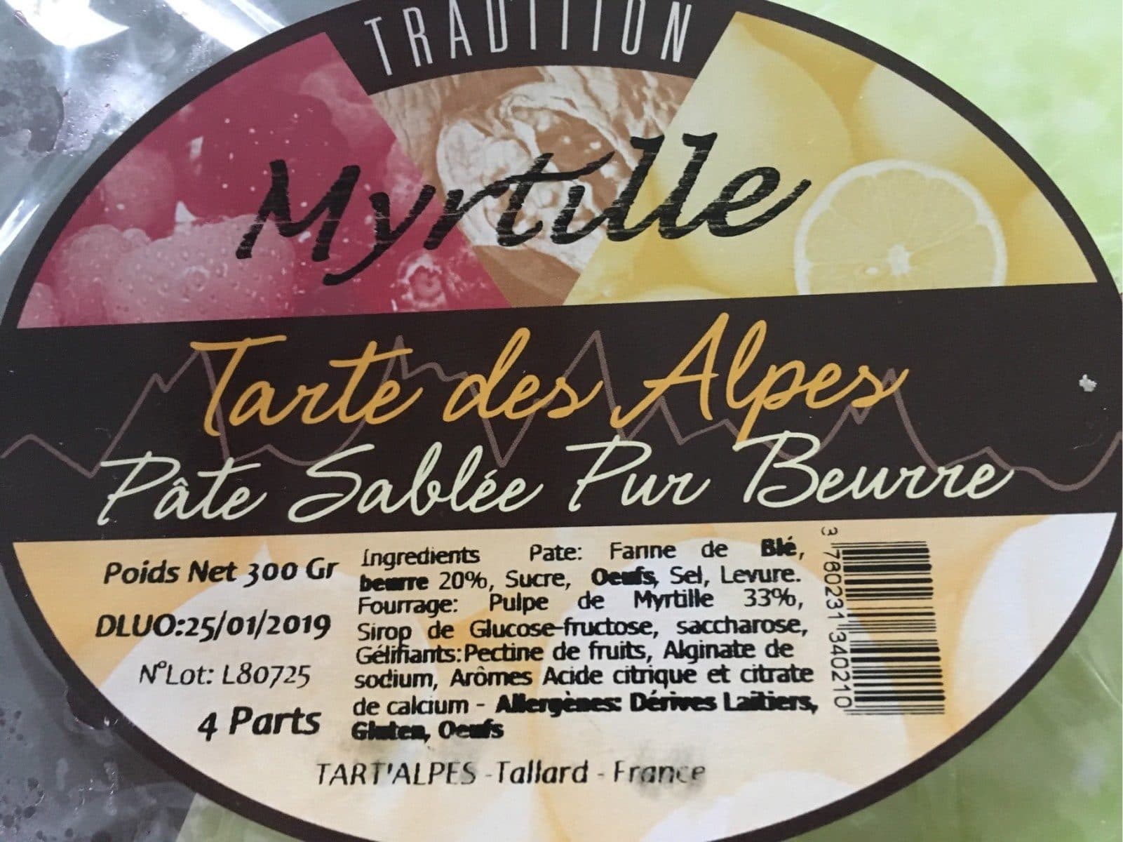 Tart'Alpes Tarte des Alpes Myrtille packshot
