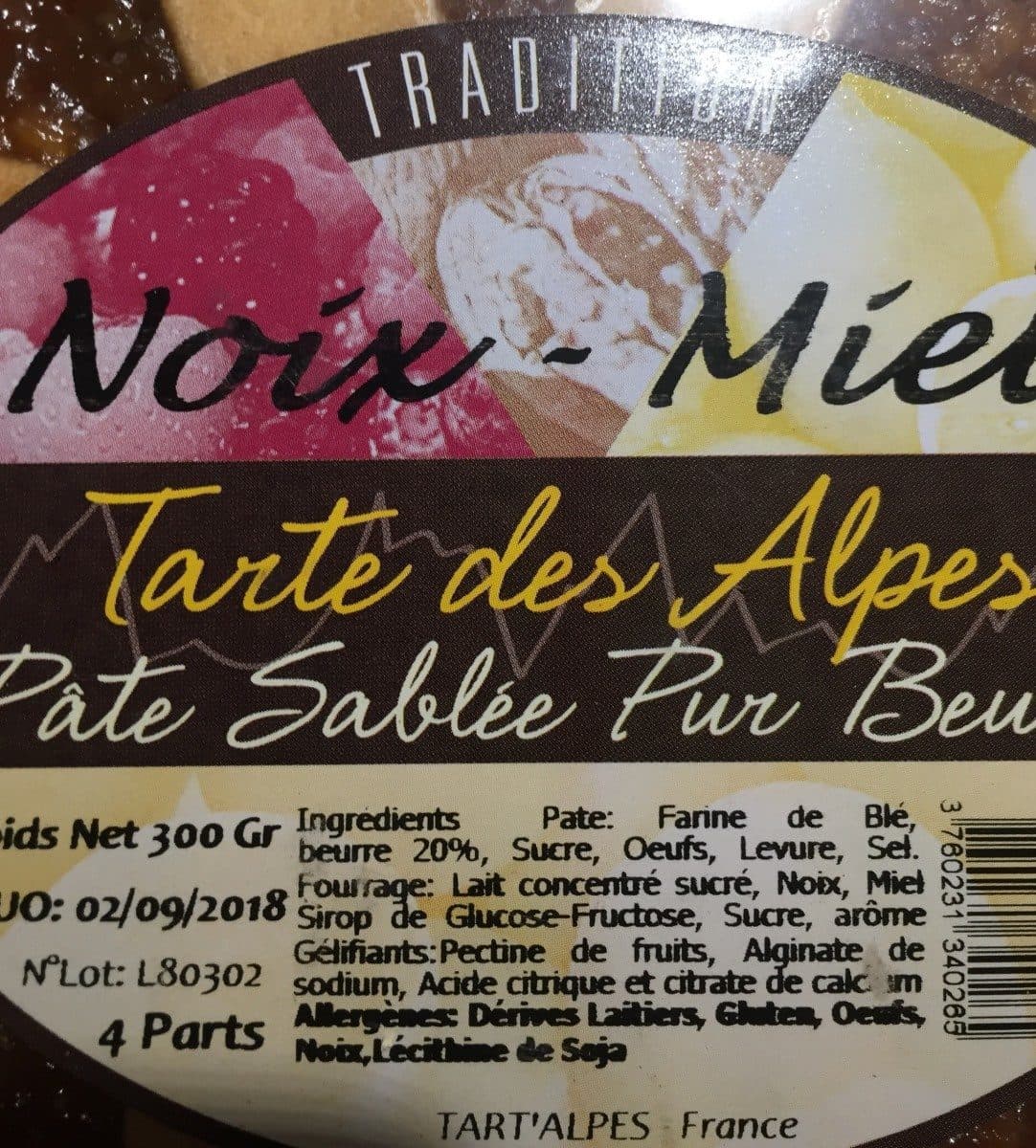Open Food Facts Tarte des alpes noix miel packshot