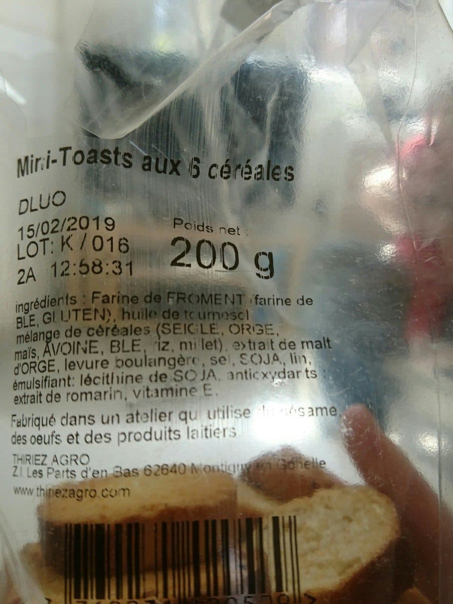 Open Food Facts Mini toasts aux 6 céréales packshot