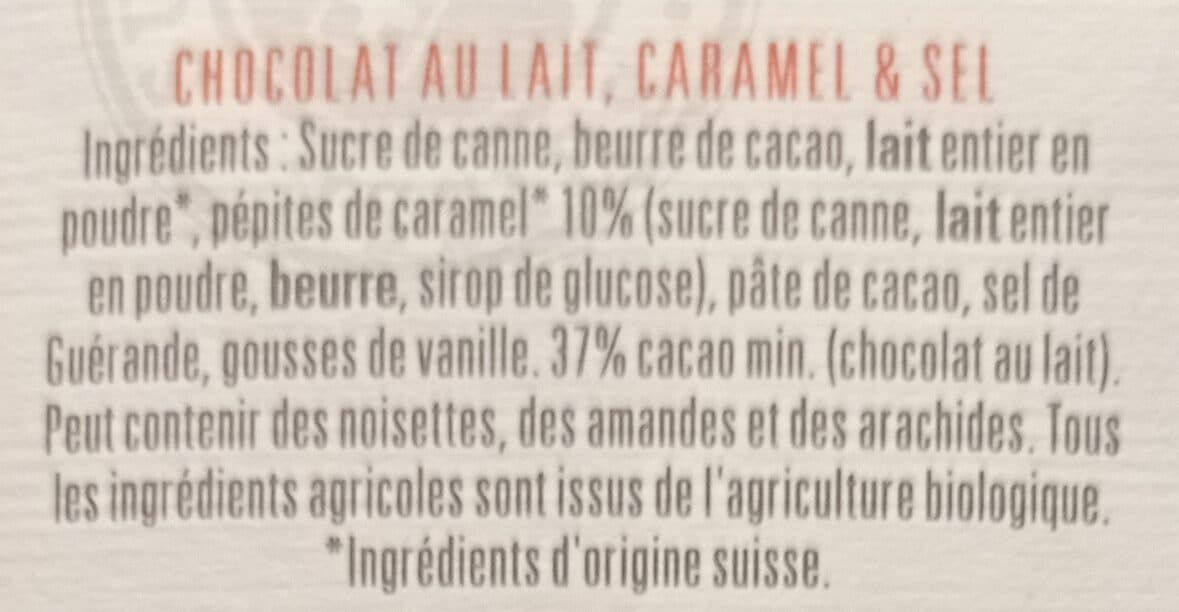 Carré Suisse Chocolat au lait pépites de caramel et sel de guérande packshot